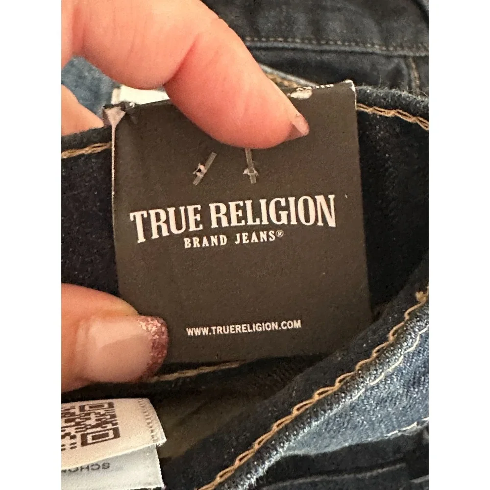 New True Religion Ricky Relaxed Straight Distressed Jean Y2K Men 38 Dark 40x34